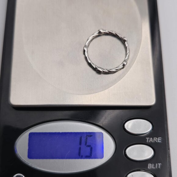 Size 8.25 Sterling Silver Small Genuine Diamonds Bright Ring A2075 - Picture 9 of 9